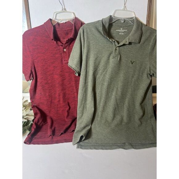 Lot 2 Y2K American Eagle Polo Shirts - Men’s S Classic Fit - Red, Green. Dd - Picture 1 of 7